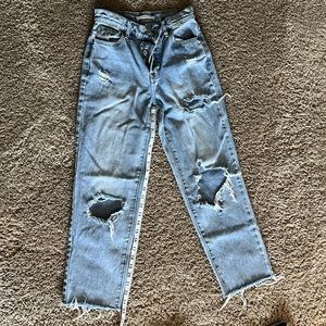 Pacsun high rise straight leg raw hem size 23